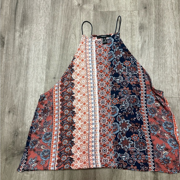 Forever 21 Bandana style paisley flowy bohemian tank top size M - Picture 1 of 5
